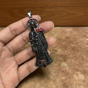 The Grim Reaper Pendant - Iced Bling Dije de La Santa Muerte 3 inch